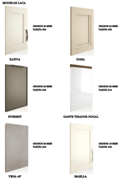 MUESTRARIO TARIFA 601, 602, 612: LACADOS (PÁG 2)