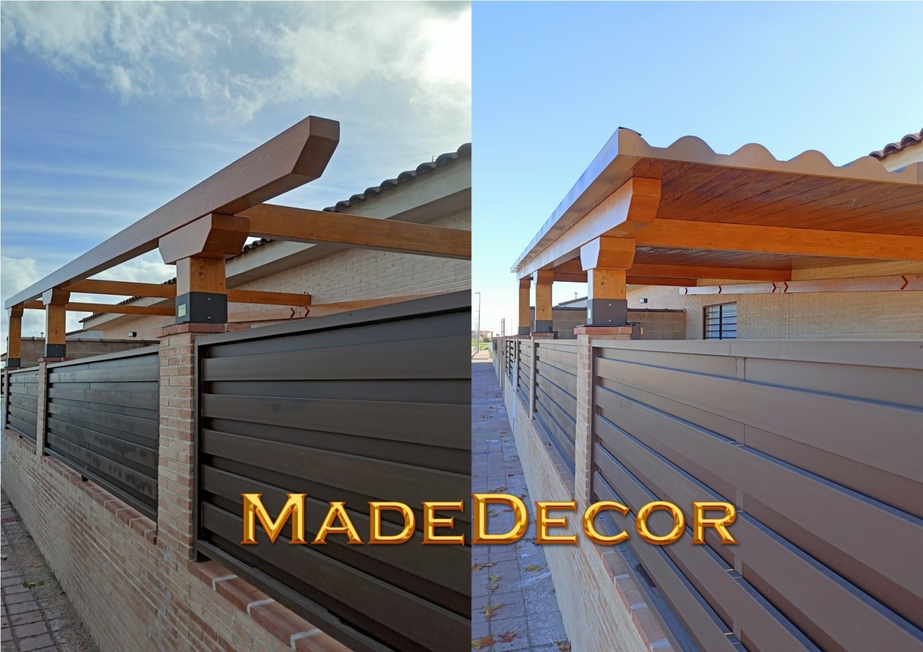 PORCHE DE MADERA DE PINO CON PANEL SANDWICH