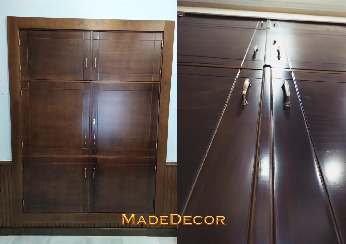 ARMARIO DE 6P MADERA DE PINO COLOR NOGAL