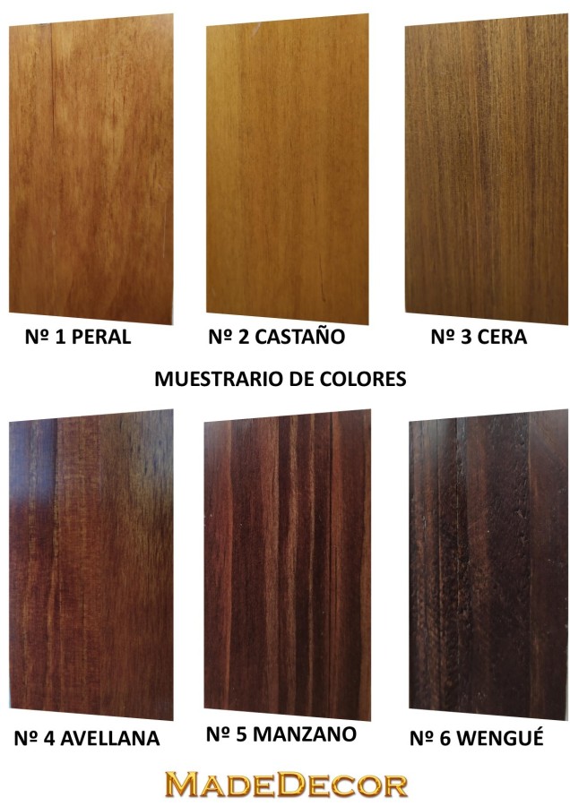 MUESTRARIO DE TINTES PARA ACABADO DE MUEBLES