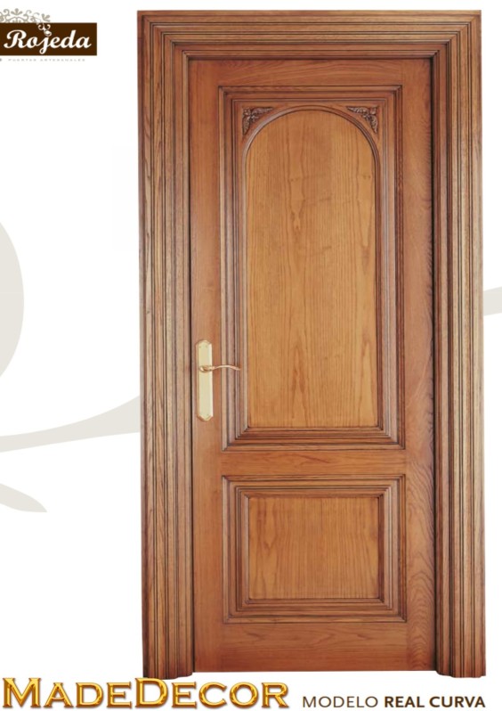 Puerta Interior Mod. Real Curva. Maderas: Pino, Cerejeira, Fresno Americano...