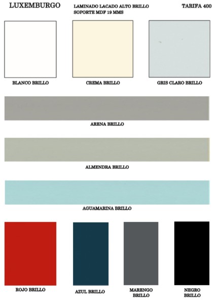 MUESTRARIO TARIFA 400 - LACADO ALTO BRILLO