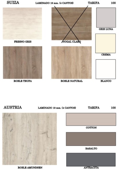 MUESTRARIO TARIFA 100 - 4 CANTOS