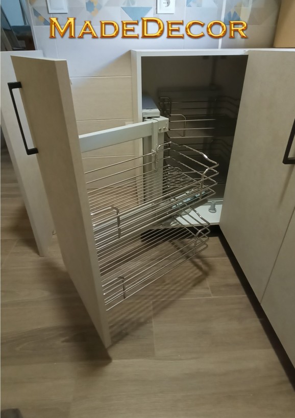 CESTOS METALICOS DINAMIC CORNER CON AUTO FRENO, PARA BAJOS CON RINCON CIEGO